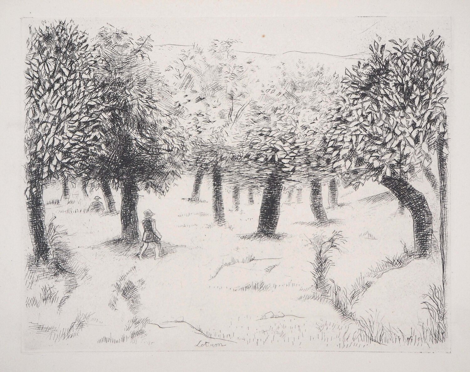 Promeneurs dans un parc Robert Lotiron