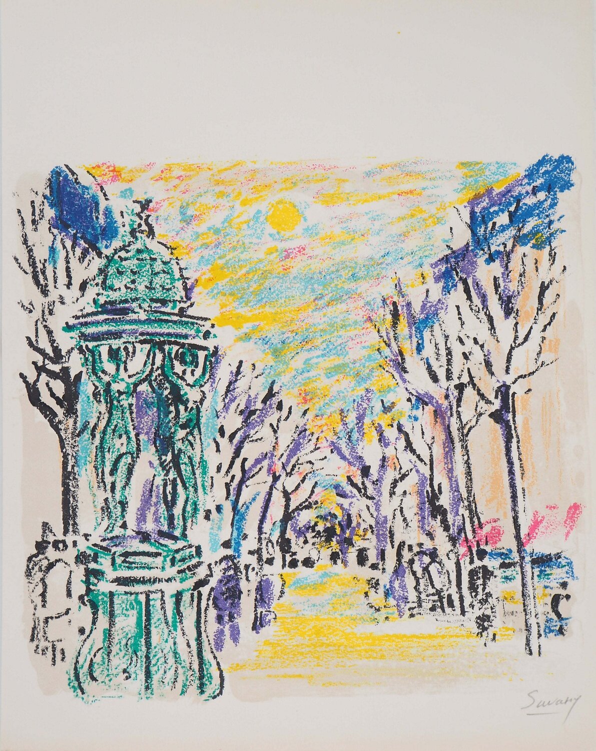 Fontaine Wallace à Paris Robert Savary Impresión en venta