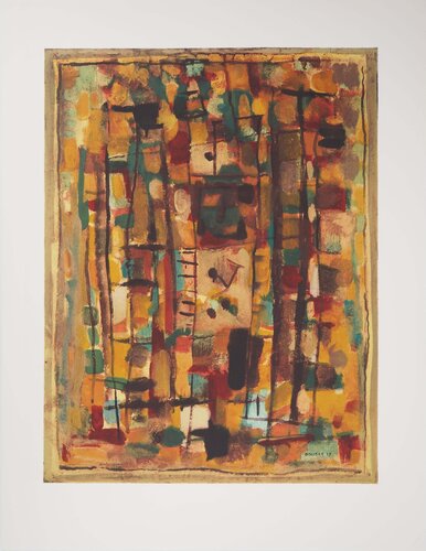 Composition abstraite de Roger Bissière, Impresión a la venta en Singulart