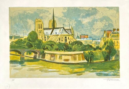 Paris - L'abside de Notre-Dame von Roger Forissier, Druck kaufen auf Singulart