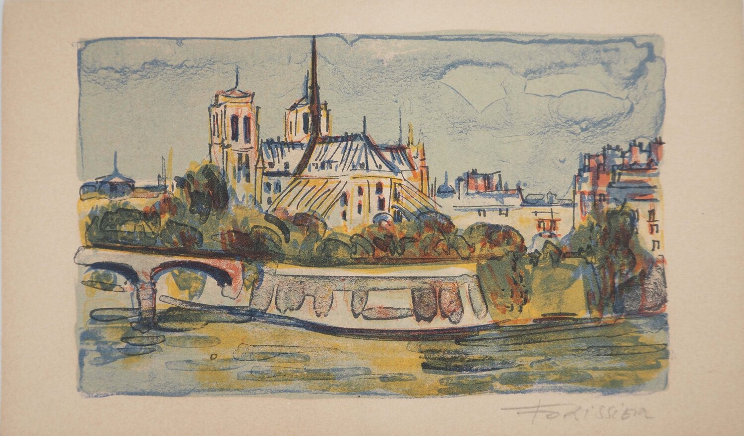 Vue sur Notre Dame de Paris Roger Forissier Afdruk te koop