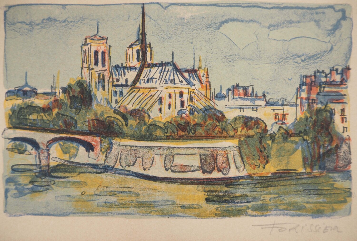 Vue sur Notre Dame de Paris Roger Forissier Druck zu verkaufen