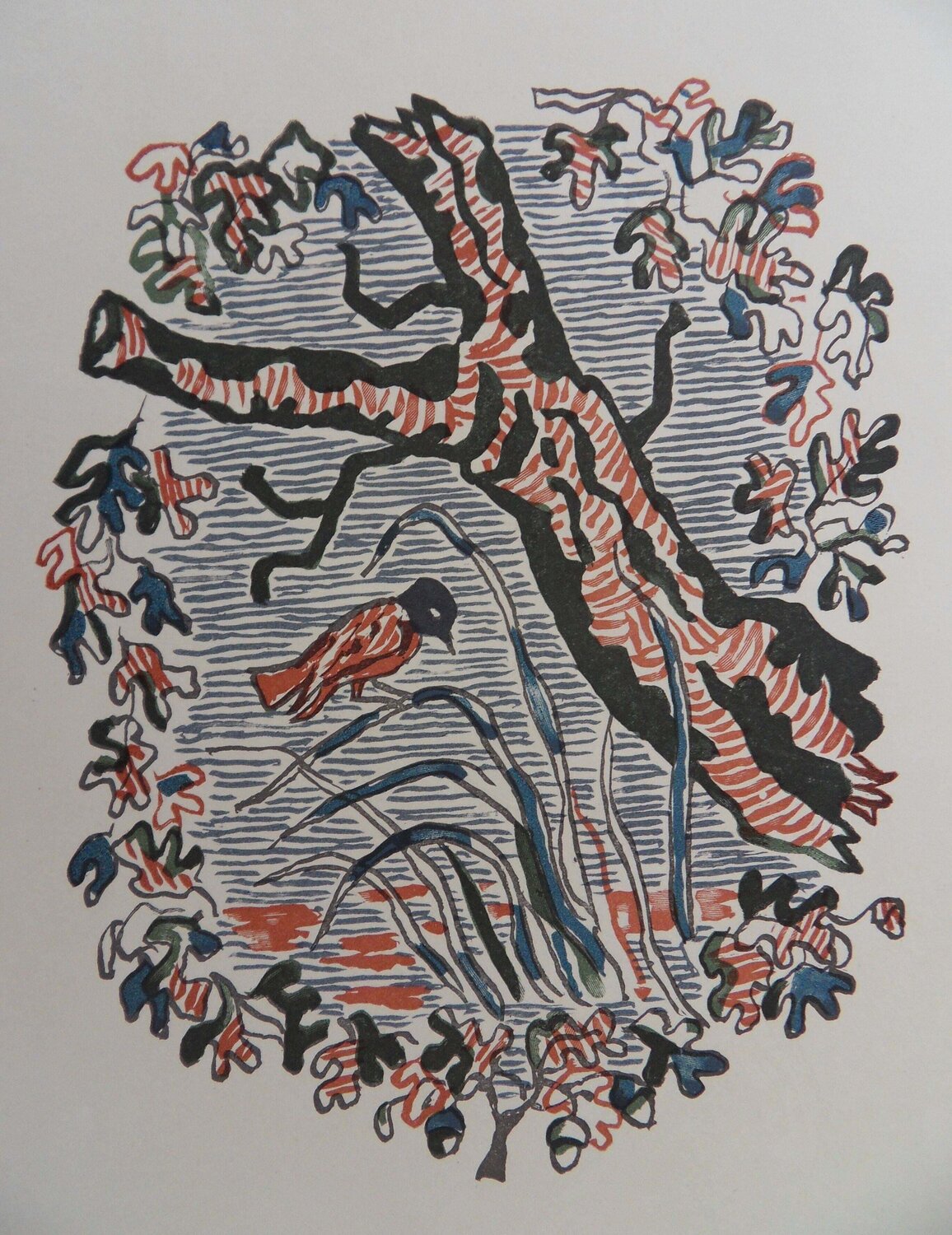Le chêne et le roseau II Roland Oudot Print for sale