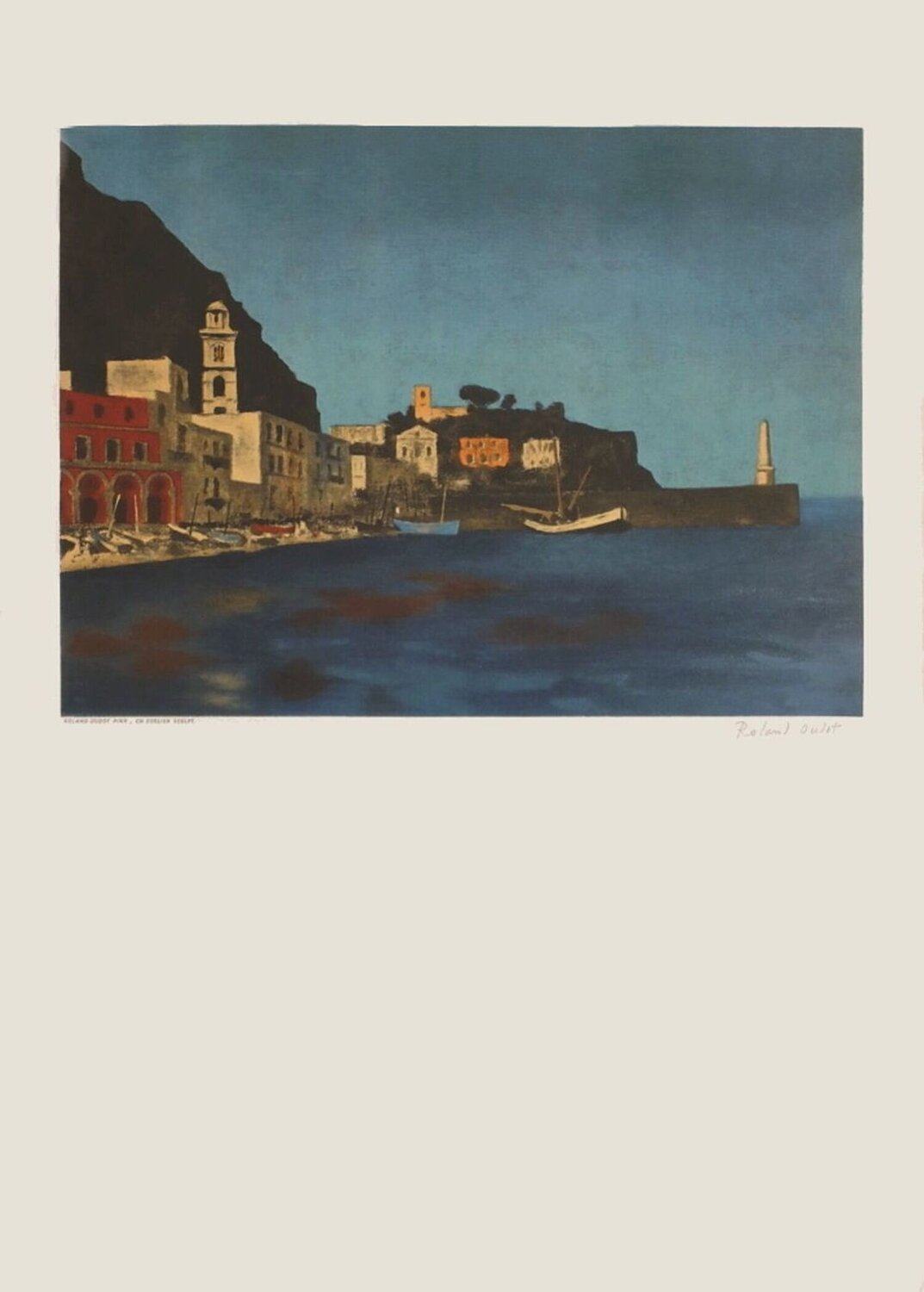 Petit port en Méditerranée Roland Oudot Druck zu verkaufen