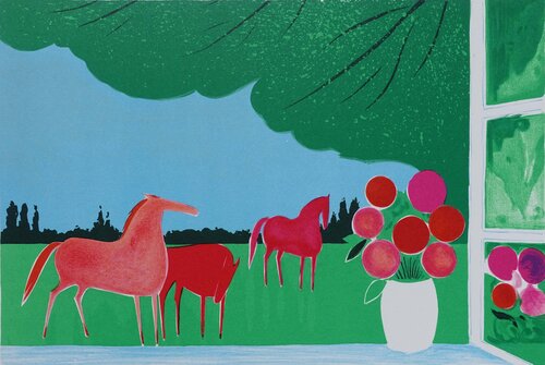 Chevaux en été by Serge Lassus, Print for Sale on Singulart