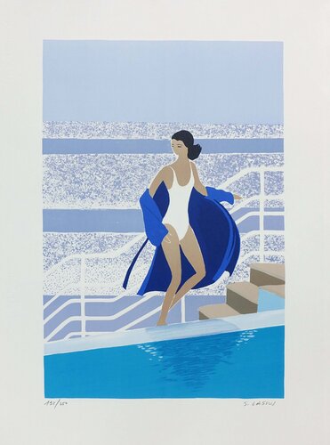 Thalasso à Saint Malo, Lithographie originale signée by Serge Lassus, 版画 for Sale on Singulart