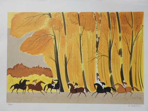 Randonnée en automne van Serge Lassus, Afdruk te koop op Singulart
