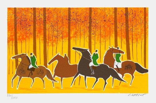 Chevaux et cavaliers 11 by Serge Lassus, 인쇄 for Sale on Singulart
