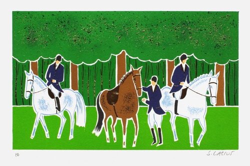 Chevaux et cavaliers 15 by Serge Lassus, 인쇄 for Sale on Singulart