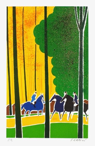 Chevaux et cavaliers 16 by Serge Lassus, 인쇄 for Sale on Singulart