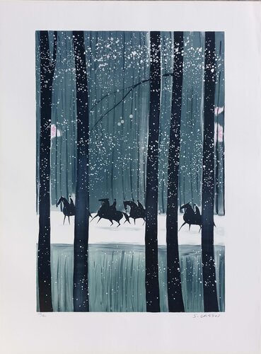 Cavaliers en Hiver by Serge Lassus, Print for Sale on Singulart