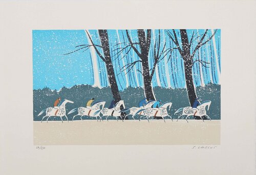 Cavaliers en Hiver par Serge Lassus, Édition en vente sur Singulart