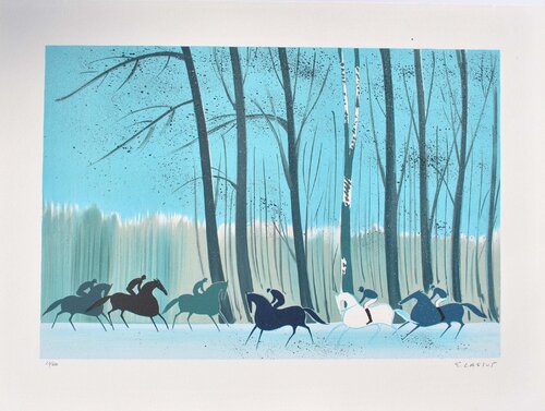Cavaliers en hiver by Serge Lassus, Print for Sale on Singulart