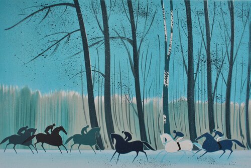 Cavaliers en hiver by Serge Lassus, 인쇄 for Sale on Singulart