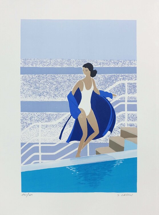 Thalasso à Saint Malo, Lithographie originale signée Serge Lassus