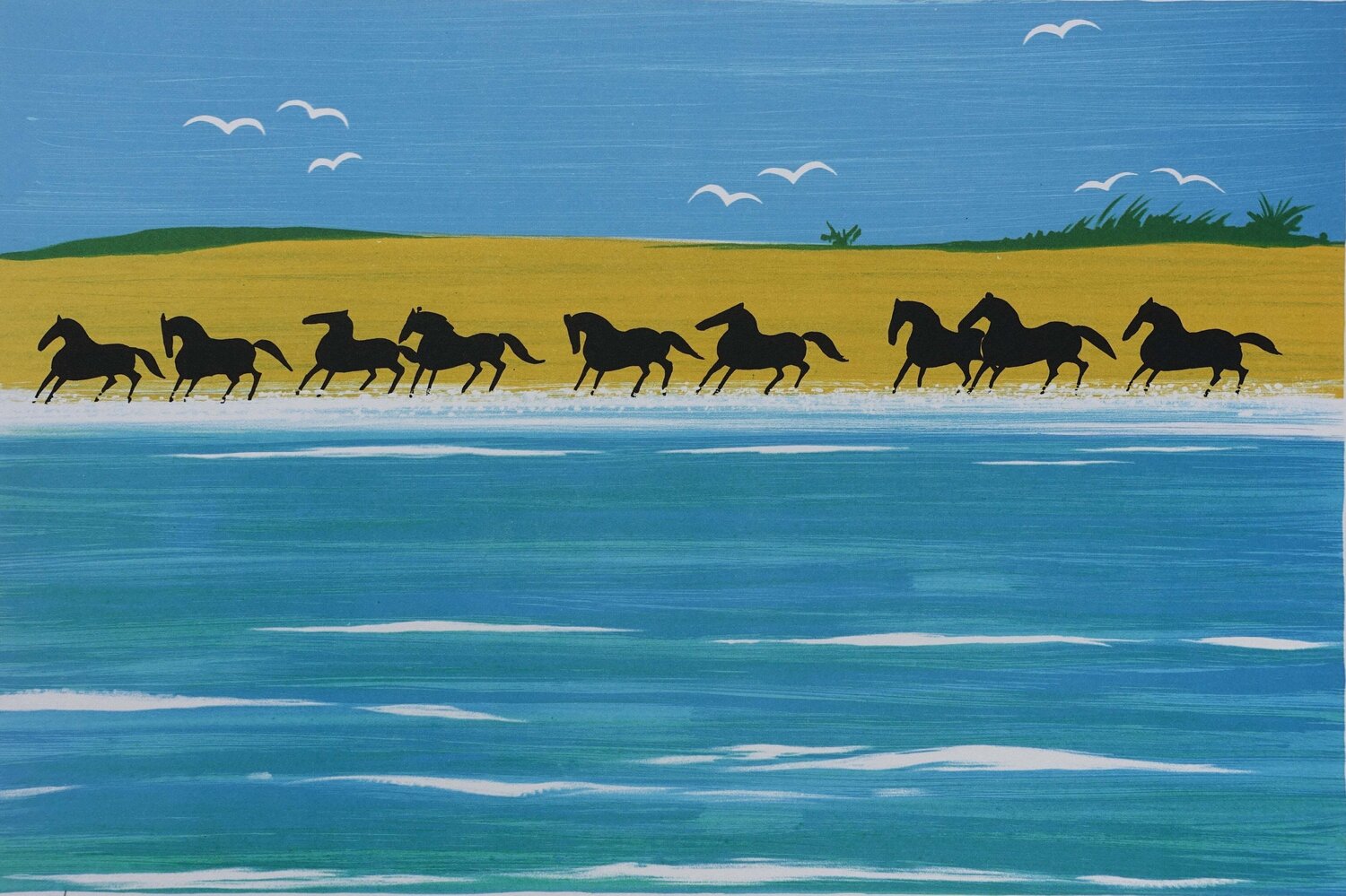 Chevaux sauvages sur la plage Serge Lassus