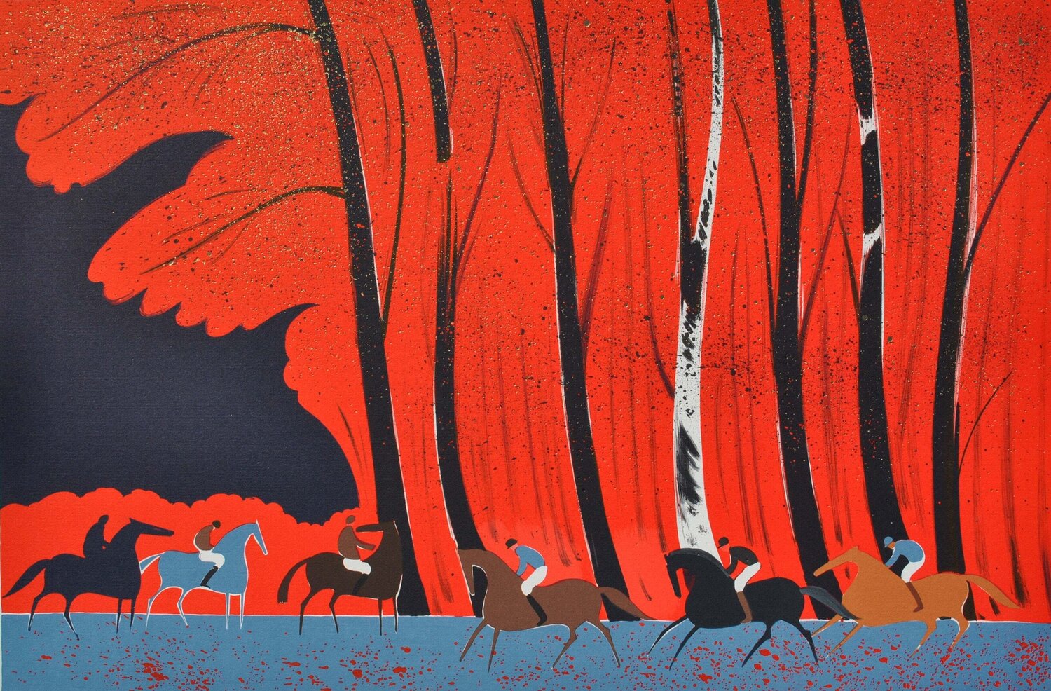 Cavaliers et forêt flamboyante Serge Lassus