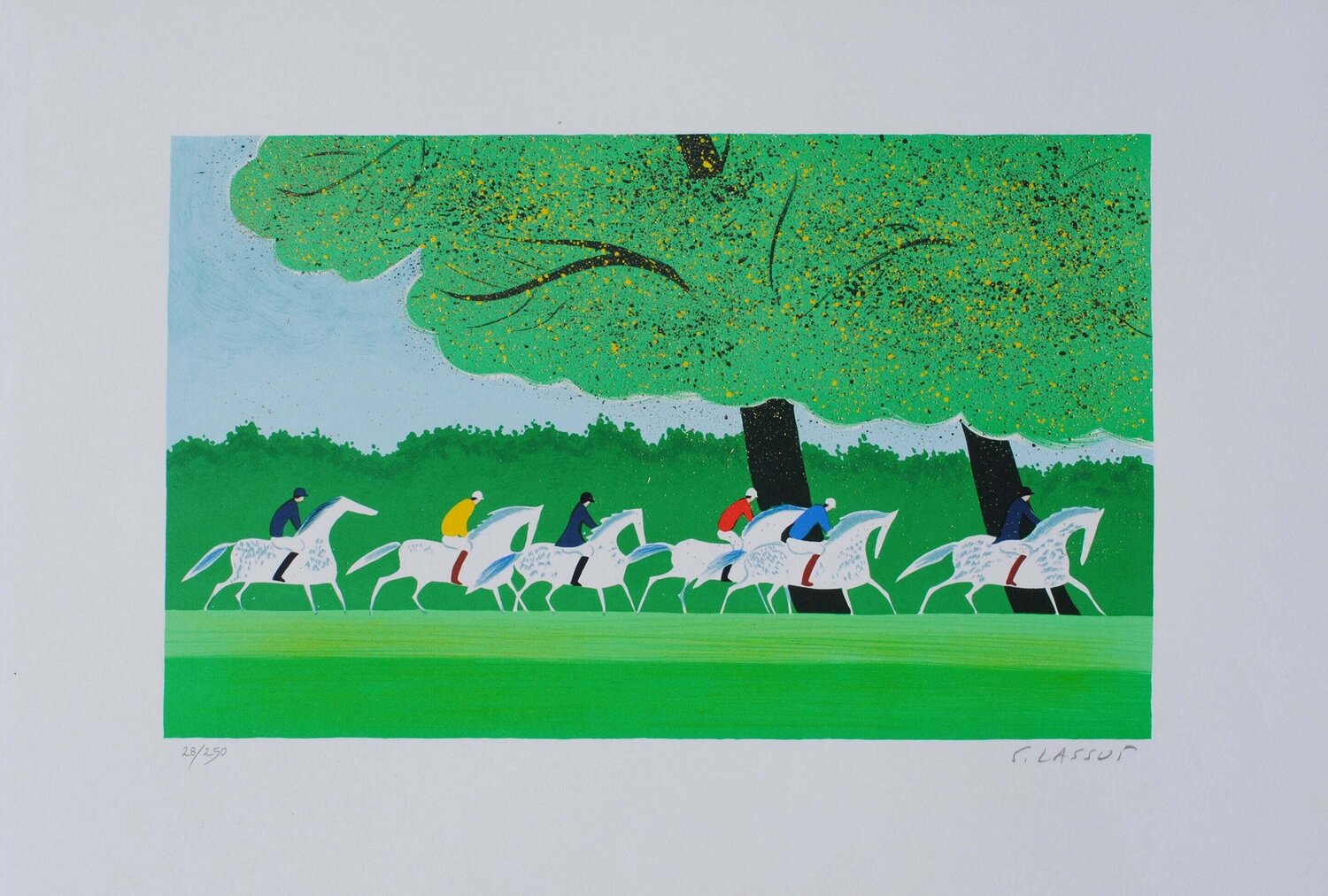 Cavaliers en été Serge Lassus Print for sale