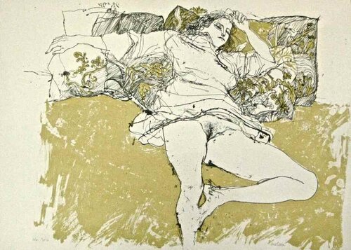 Satiated dreamer-Sognatrice soddisfatta von Sergio Barletta, Druck kaufen auf Singulart