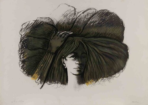 Portrait von Sergio Vacchi, Druck kaufen auf Singulart