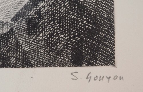 Toits de maisons dans la nuit, Simone Gouyon