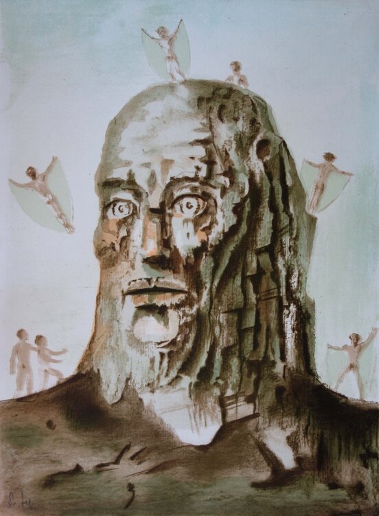 Homme montagne et petits personnages Stanislas Lepri