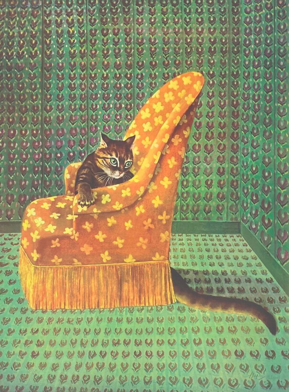 Le Chat au Fauteuil Stanislas Lepri Stampa in vendita