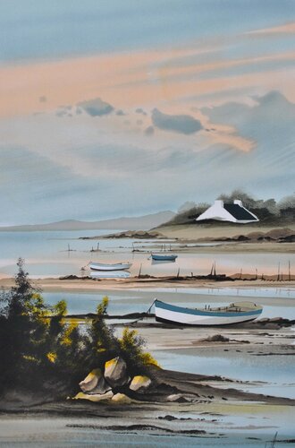 Couché de soleil à Dournenez von Stéphane Lauro, Druck kaufen auf Singulart