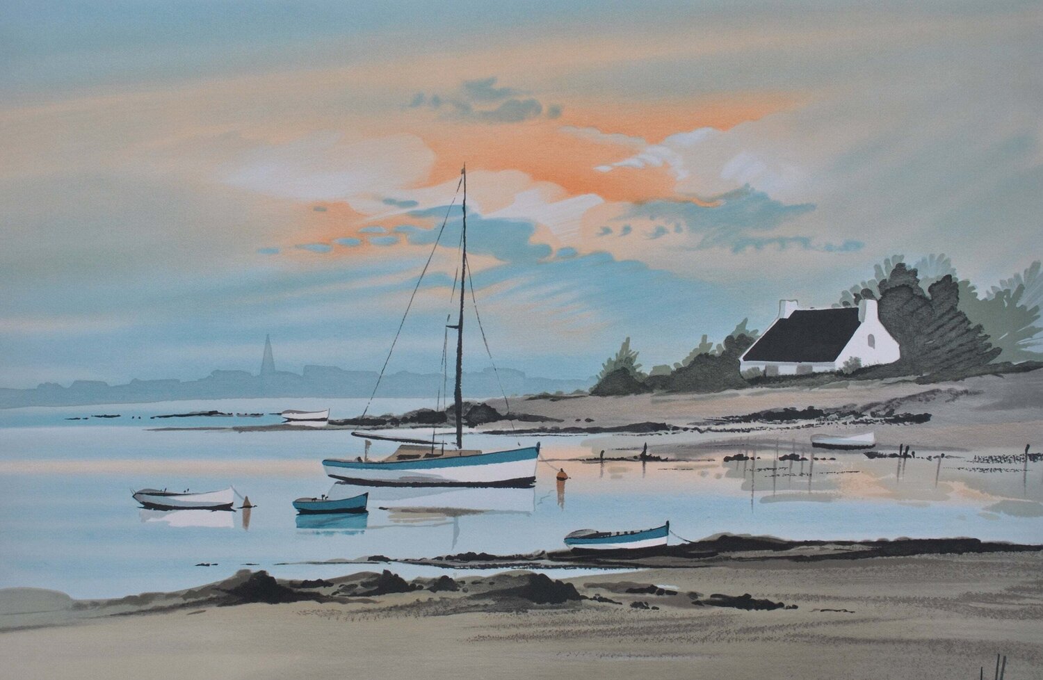Petit port à Noirmoutier Stéphane Lauro Druck zu verkaufen