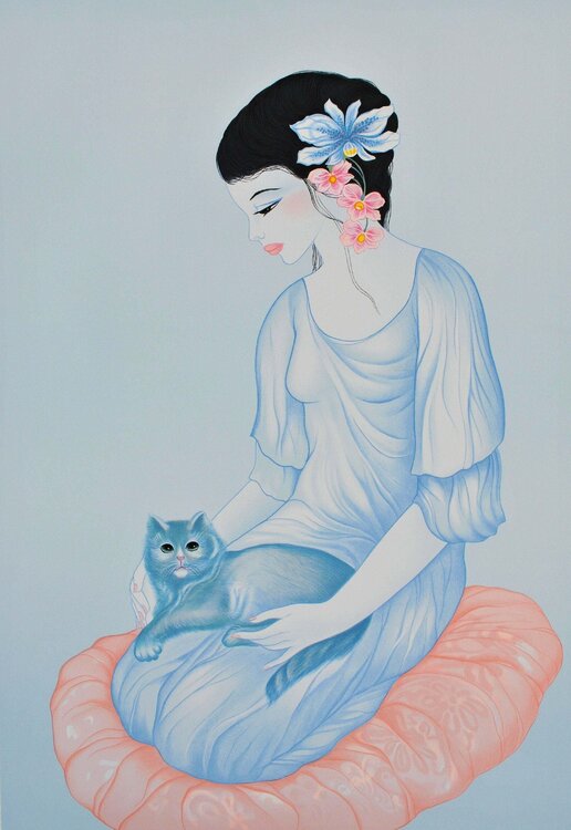 Geisha et son chat Tran Mara
