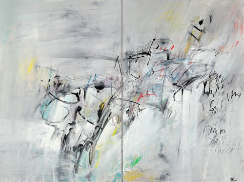 Ricercare n° 6 (dalla Nebbia) - Diptych von Francesco D'Adamo, Malerei kaufen auf Singulart