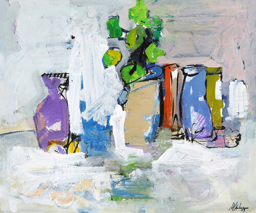 Things (and a violet jug) by Francesco D'Adamo, 회화 for Sale on Singulart