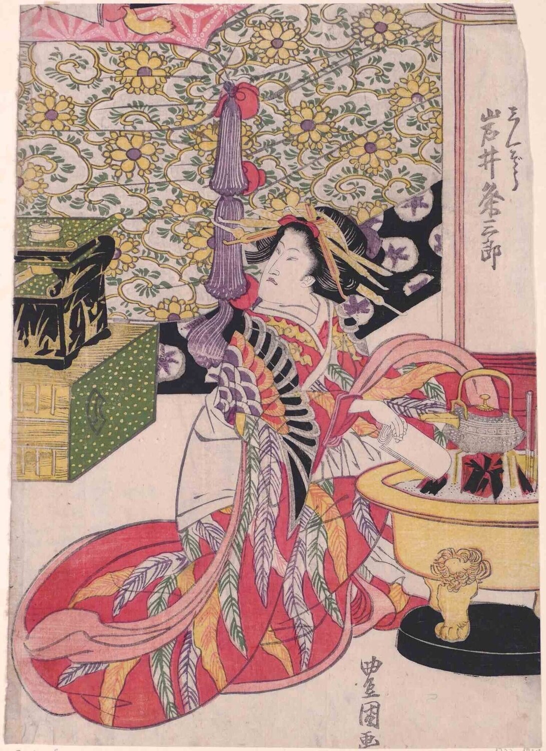 The Japanese Tea Ritual Utagawa Toyokuni-II Druck zu verkaufen