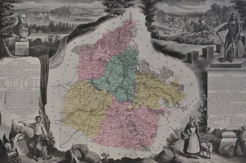 France, Carte ancienne des Ardennes di Victor Levasseur, Stampa in vendita su Singulart