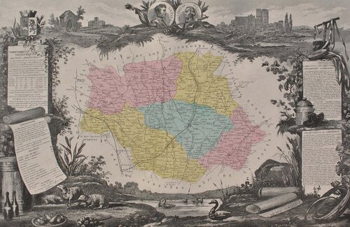 France, Carte ancienne du Gers van Victor Levasseur, Afdruk te koop op Singulart