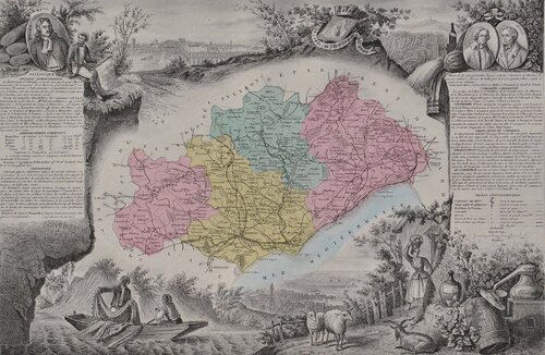 France, Carte ancienne de l'Hérault van Victor Levasseur, Afdruk te koop op Singulart