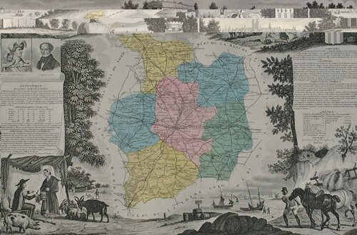 France, Carte ancienne d'Ille et Vilaine van Victor Levasseur, Afdruk te koop op Singulart