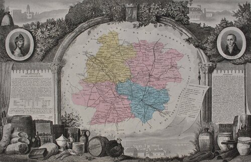 France, Carte ancienne du Lot et Garonne de Victor Levasseur, Impresión a la venta en Singulart