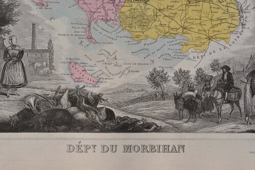 France, Carte ancienne du Morbihan von Victor Levasseur, Druck kaufen auf Singulart