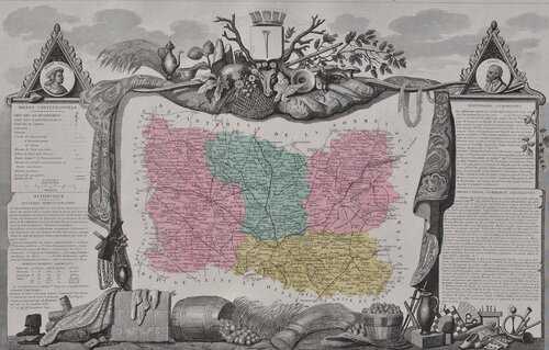 France, Carte ancienne de l'Oise Victor Levasseur