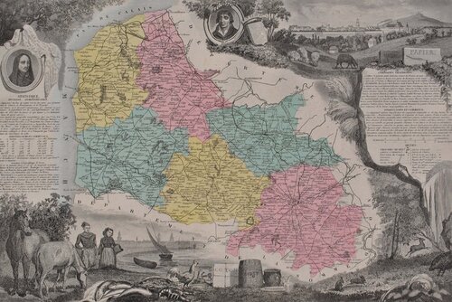France, Carte ancienne du Pas de Calais Victor Levasseur