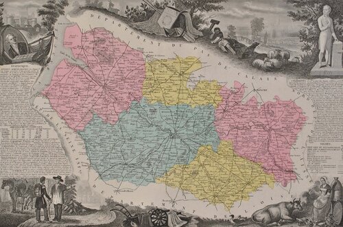 France, Carte ancienne de la Somme von Victor Levasseur, Druck kaufen auf Singulart