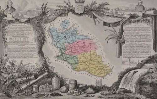 France, Carte ancienne du Vaucluse Victor Levasseur