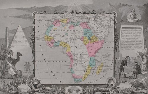 Carte ancienne de l'Afriqu Victor Levasseur
