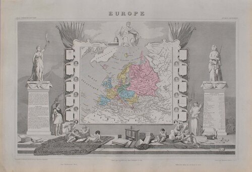 Carte ancienne de l'Europe Victor Levasseur