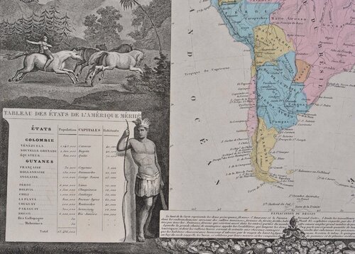 Carte ancienne Amérique Méridionale Victor Levasseur