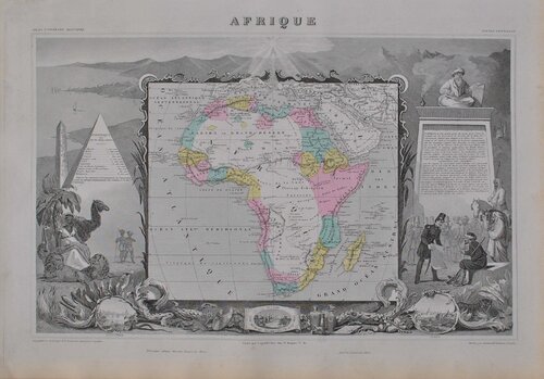 Carte ancienne de l'Afrique van Victor Levasseur, Afdruk te koop op Singulart