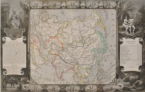 Carte ancienne de l'Asie by Victor Levasseur, Print for Sale on Singulart