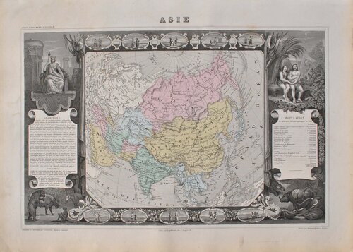 Carte ancienne de l'Asie van Victor Levasseur, Afdruk te koop op Singulart