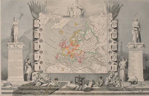 Carte ancienne de l'Europe by Victor Levasseur, Print for Sale on Singulart